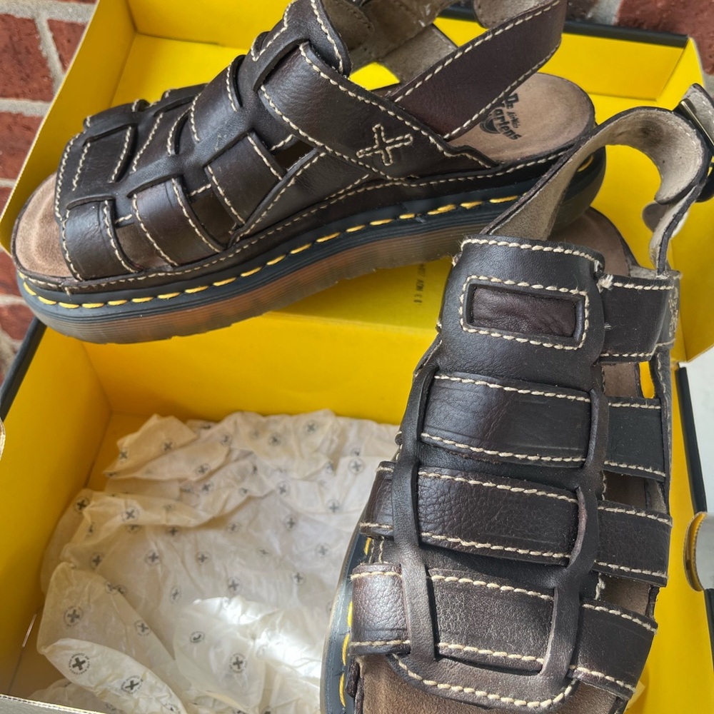 Dr. Martens Black Leather Sandals